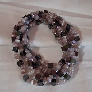 5pc Set Multi Bead Stretch Bracelets